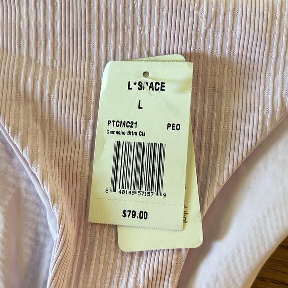 L*Space Soft Pink Ribbed Bikini Bottom - Picture 2 of 7